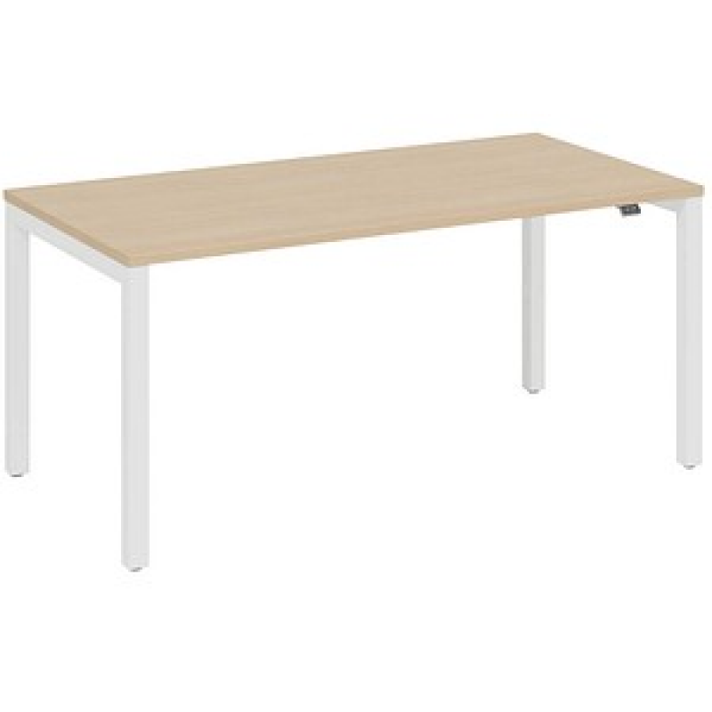 fm Catro Schreibtisch ahorn, verkehrsweiß rechteckig, 4-Fuß-Gestell weiß 200,0 x 80,0 cm – Bild 1 von 4