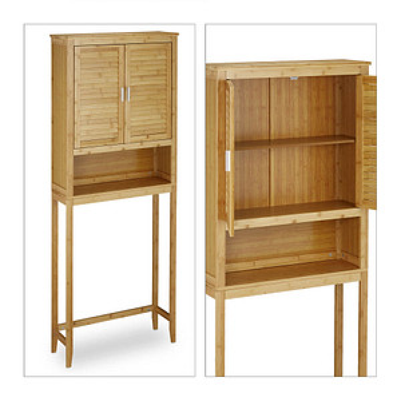 relaxdays Waschmaschinenschrank, 10020299_0 braun 3 Fachböden 70,0 x 22,5 x 176,0 cm – Bild 1 von 9