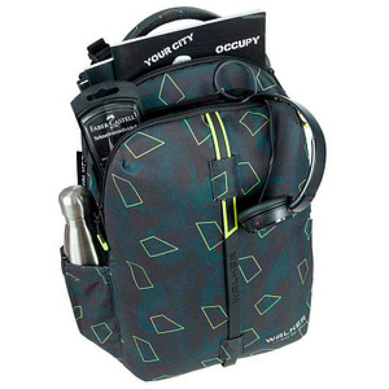 Walker Schulrucksack Elite 2.0 Green Polygon Kunstfaser grün – Bild 1 von 3
