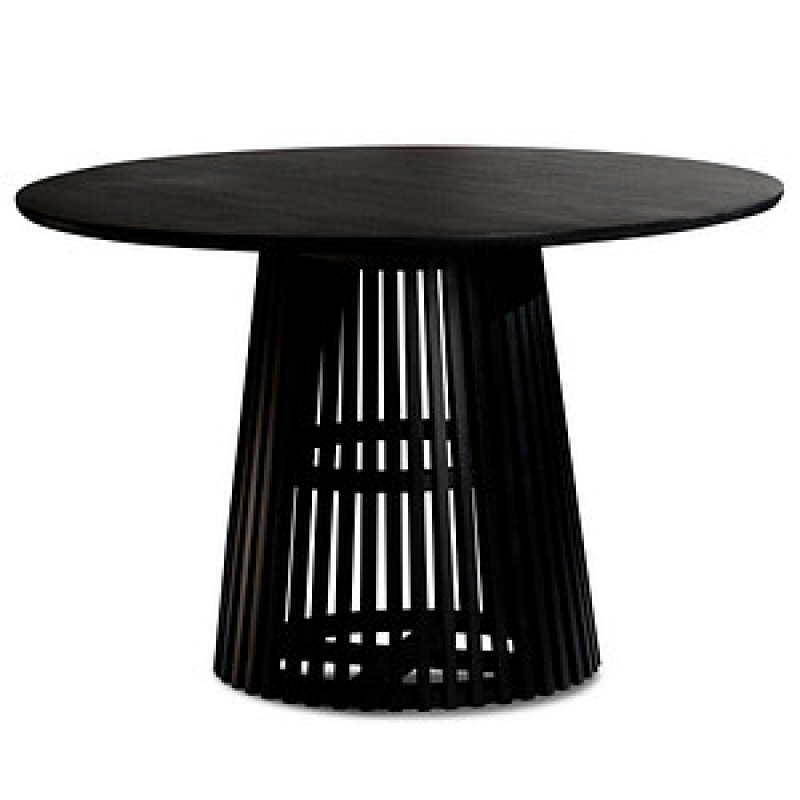 WOHNLING Esstisch schwarz rund, Gittergestell schwarz, 120,0 x 120,0 x 77,0 cm – Bild 1 von 5