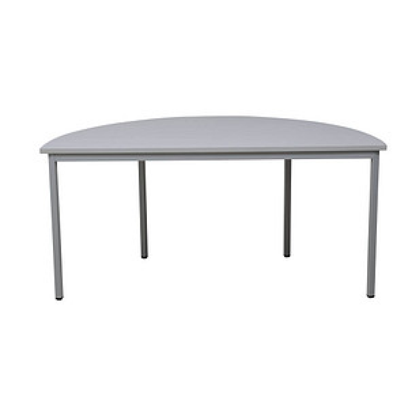 Gürkan Mehrzwecktisch grau halbrund, Vierkantrohr grau, 140,0 x 70,0 x 75,0 cm – Bild 1 von 5