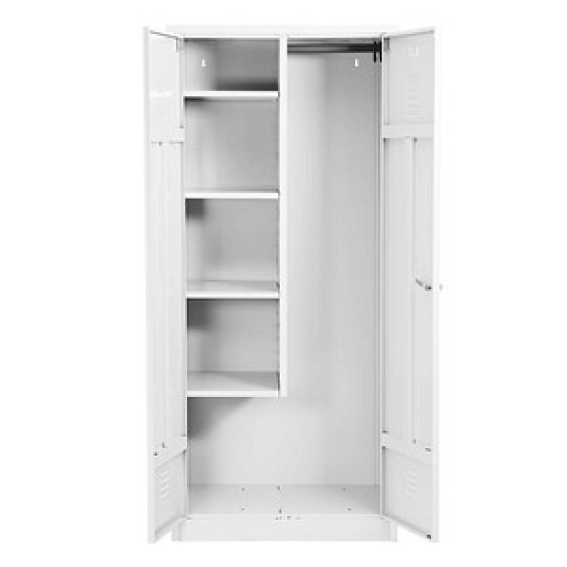Gürkan Putzmittelschrank 110081 verkehrsweiß 4 Fachböden 80,0 x 50,0 x 180,0 cm, aufgebaut, 1 St. – Bild 1 von 4