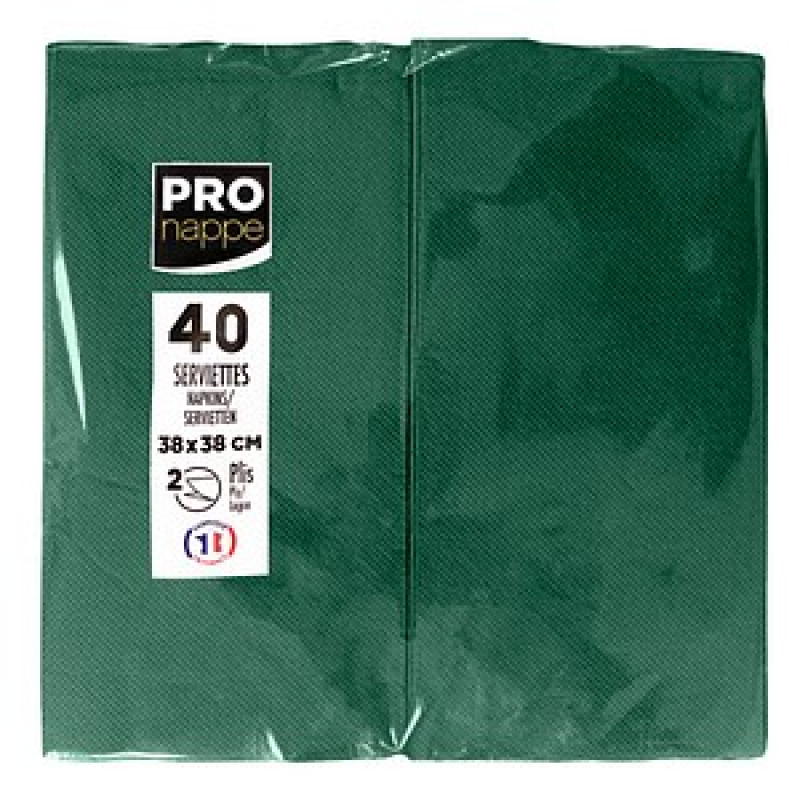 PROnappe Servietten tannengrün 2-lagig 38,0 x 38,0 cm, 40 St. – Bild 1 von 4