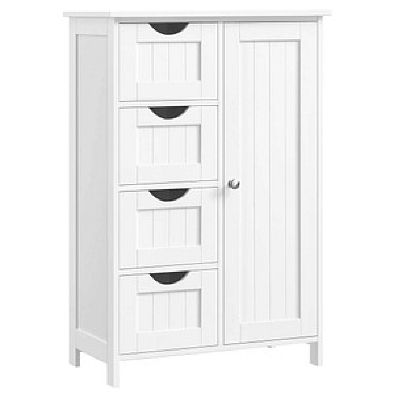 VASAGLE Badschrank LHC41W weiß 55,0 x 28,5 x 82,0 cm – Bild 1 von 11