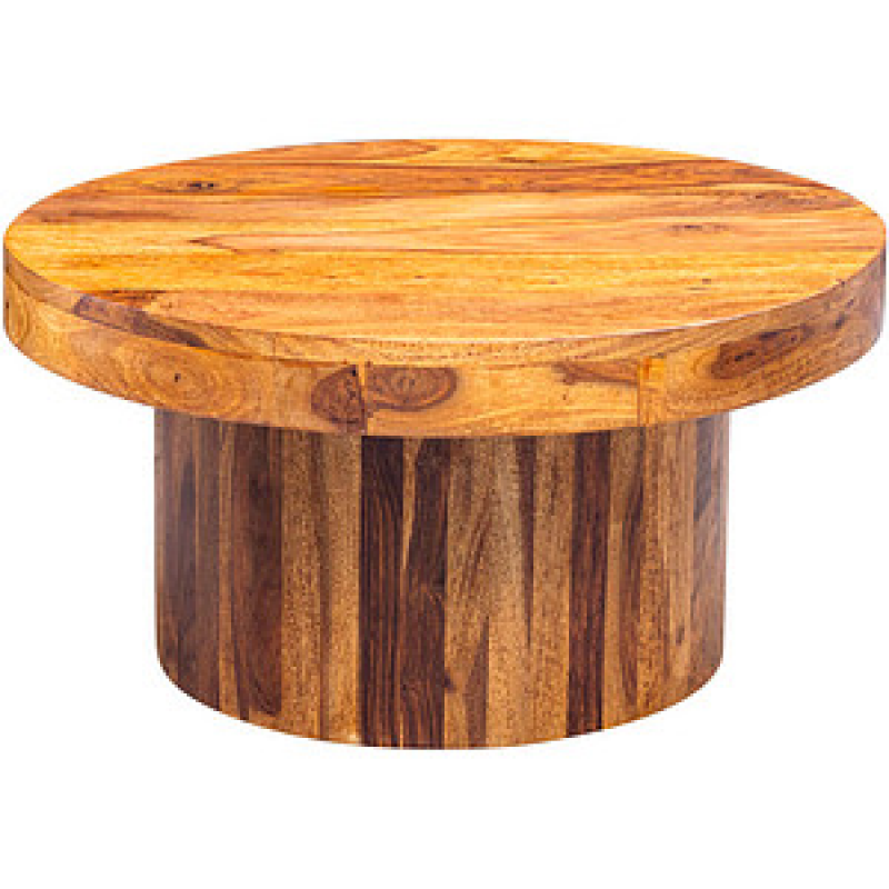 WOHNLING Couchtisch rund Massivholz sheesham 60,0 x 60,0 x 30,0 cm, 1 St. – Bild 1 von 6