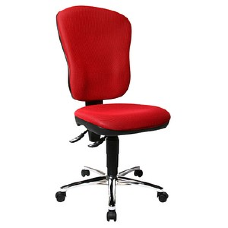 Topstar Bürostuhl Steel Point 80, 8189 BB2 Stoff rot, Gestell chrom – Bild 1 von 4