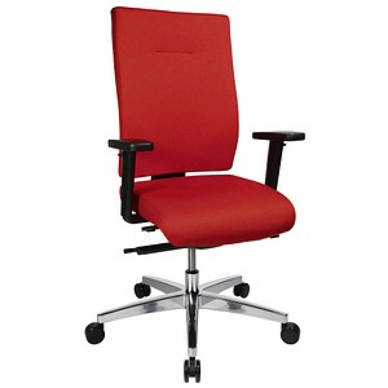 Topstar Bürostuhl Sitness 70, PS79BH W51 Stoff rot, Gestell alu – Bild 1 von 5