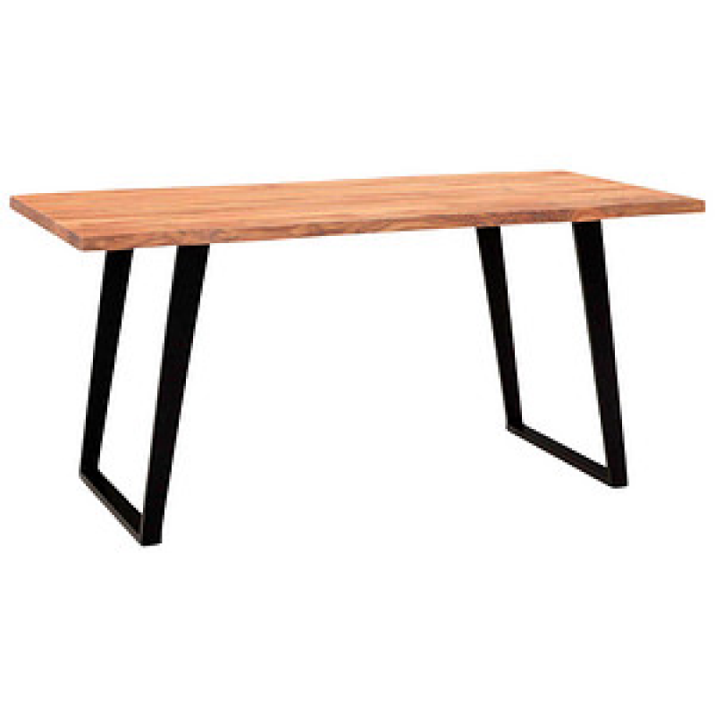 WOHNLING Esstisch akazie rechteckig, U-Fuß-Gestell schwarz, 180,0 x 90,0 x 76,0 cm – Bild 1 von 5