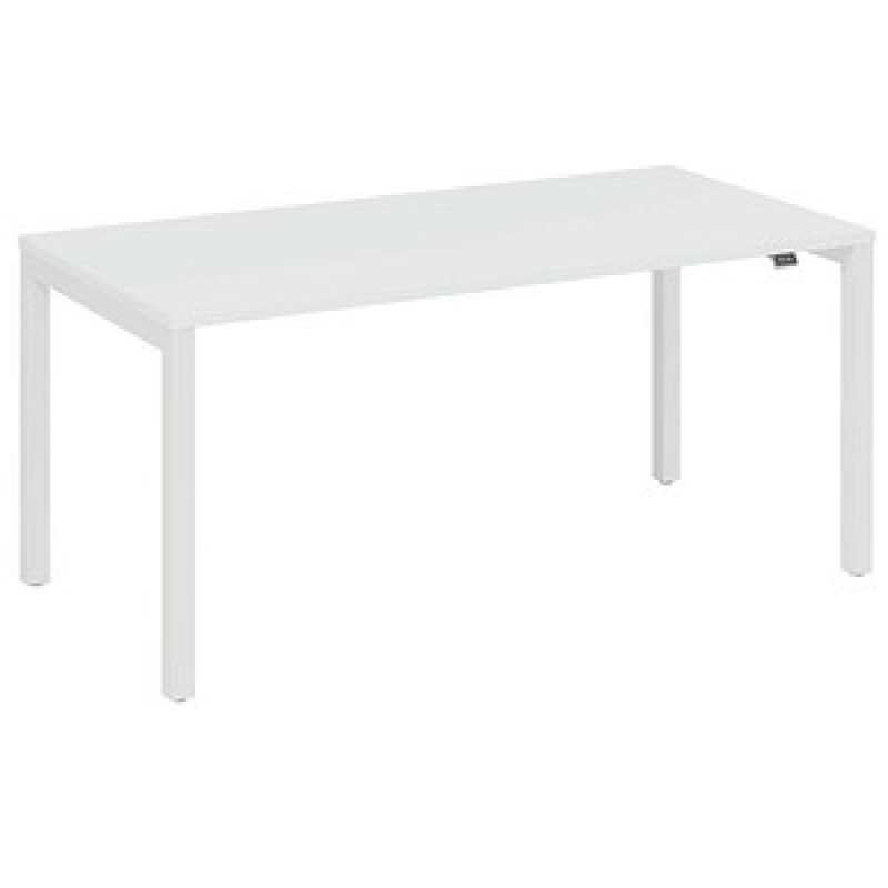fm Catro Schreibtisch weiß, verkehrsweiß rechteckig, 4-Fuß-Gestell weiß 180,0 x 80,0 cm – Bild 1 von 4