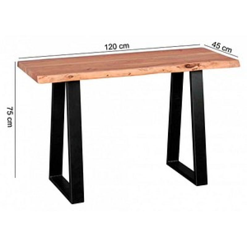 WOHNLING Schreibtisch akazie rechteckig, Kufen-Gestell schwarz 120,0 x 45,0 cm – Bild 1 von 8
