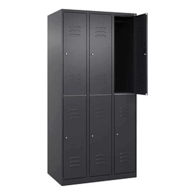 CP Spind Classic Plus anthrazitgrau 080300-30 S10050, 6 Schließfächer 90,0 x 50,0 x 185,0 cm – Bild 1 von 3