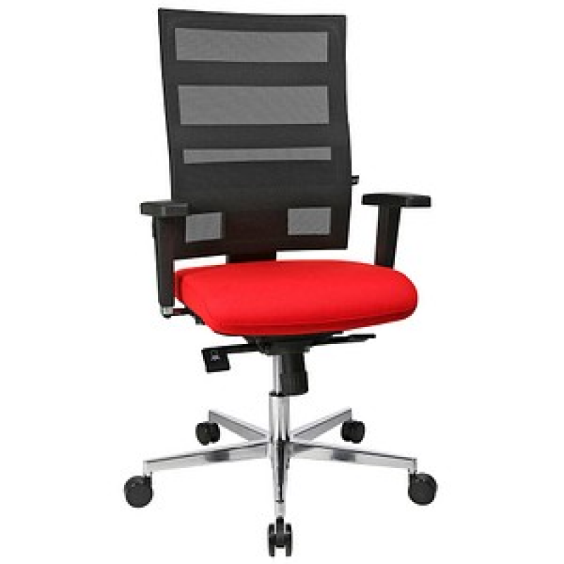 Topstar Bürostuhl Sitness X-Pander Plus, SI959WGT310 Stoff rot, Gestell alu – Bild 1 von 5