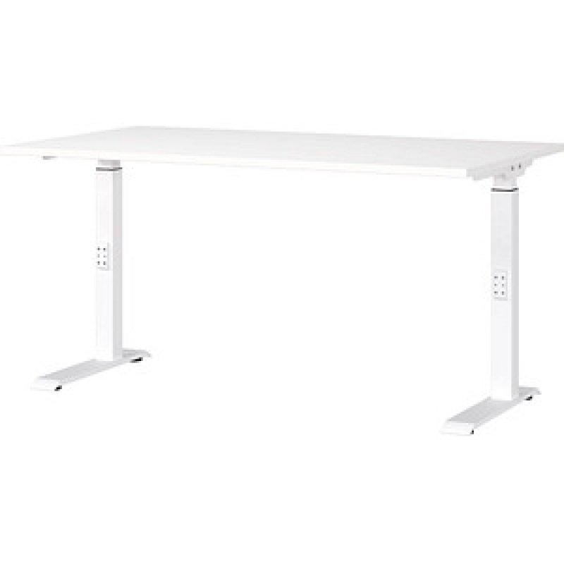 GERMANIA DOWNEY höhenverstellbarer Schreibtisch weiß rechteckig, C-Fuß-Gestell weiß 140,0 x 80,0 cm – Bild 1 von 7