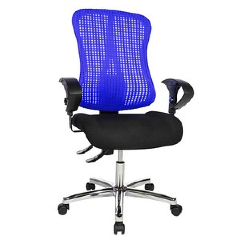 Topstar Bürostuhl Sitness® 90, SITNESSHP BC08 Stoff blau, Gestell chrom – Bild 1 von 6