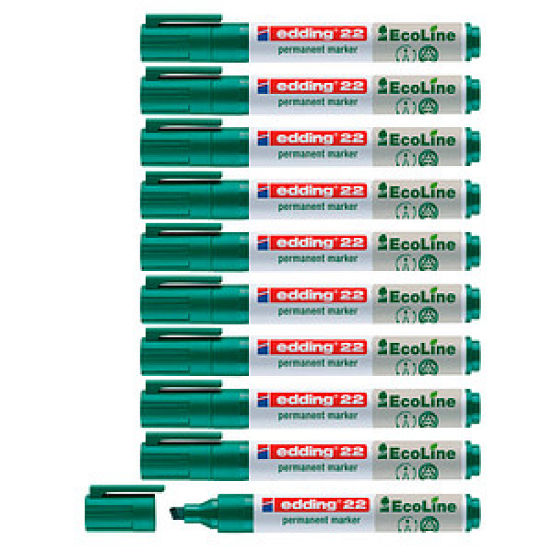 edding 22 EcoLine Permanentmarker grün 1,0 - 5,0 mm, 10 St. – Bild 1 von 5