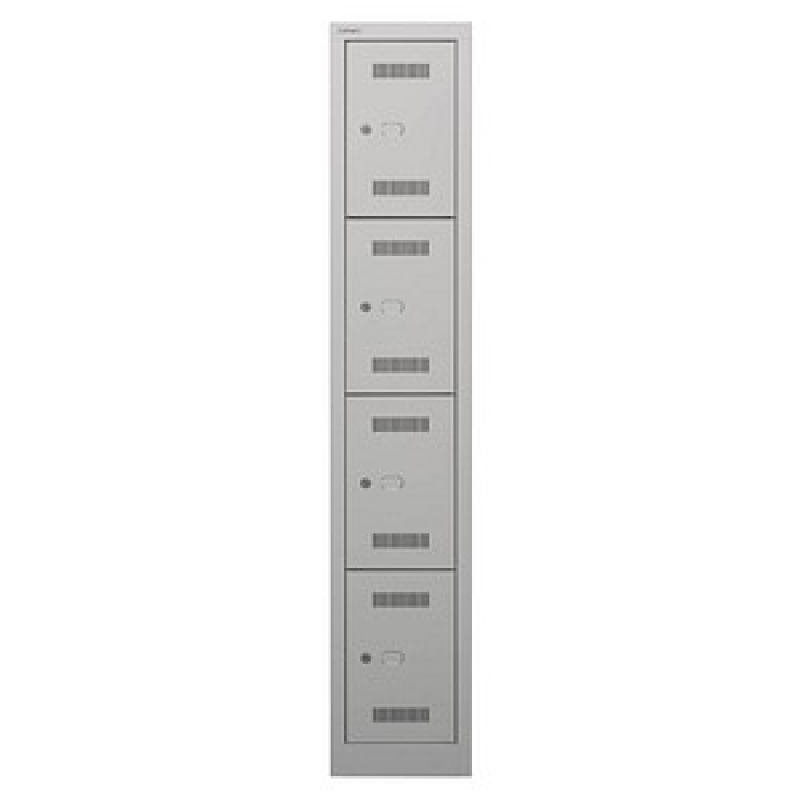 BISLEY Schließfachschrank MonoBloc ML03S4 lichtgrau ML03S4645, 4 Schließfächer 32,2 x 50,0 x 170,0 cm – Bild 1 von 4