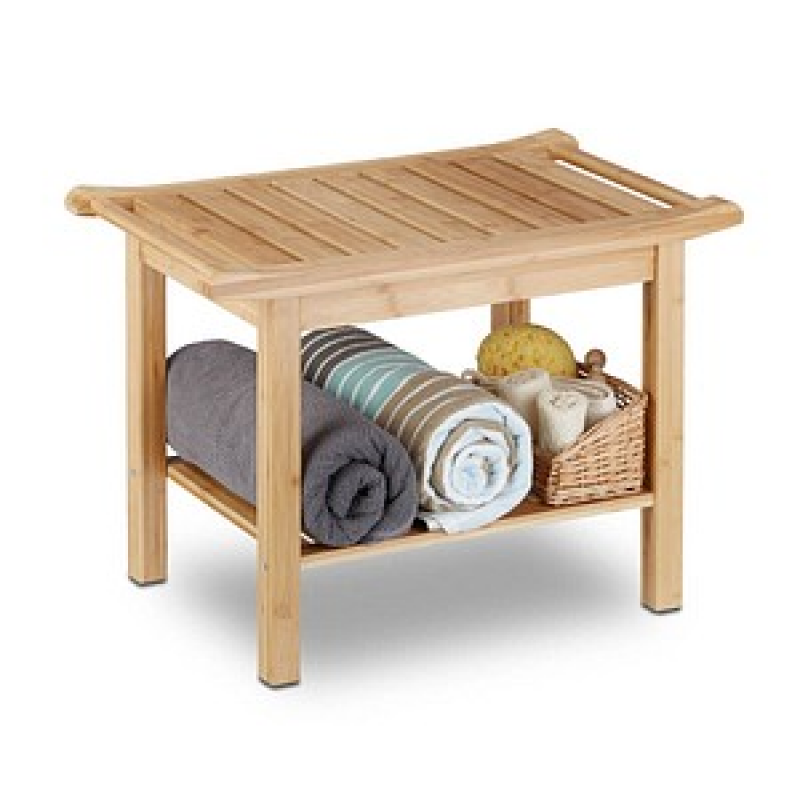 relaxdays Sitzbank 10020949_0 braun Holz 66,0 cm – Bild 1 von 3