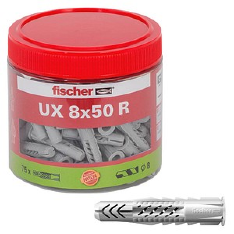 AKTION: fischer UX 8x50 R 531026 Universaldübel Ø 8 mm x 50 mm, 75 St. mit Prämie nach Registrierung – Bild 1 von 6