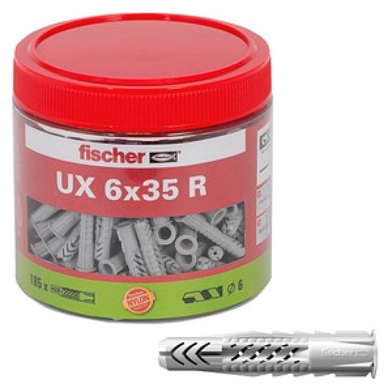 AKTION: fischer UX 6x35 R 531027 Universaldübel Ø 6 mm x 35 mm, 185 St. mit Prämie nach Registrierung – Bild 1 von 6