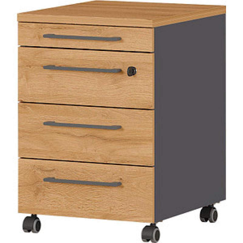 GERMANIA Agenda Home Rollcontainer grafit, grandson-eiche 4 Auszüge 42,0 x 49,0 x 61,0 cm – Bild 1 von 7