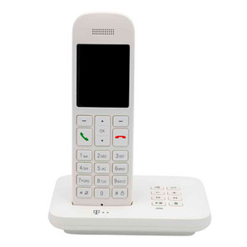 Telekom Sinus A12 Schnurloses Telefon mit Anrufbeantworter weiß – Bild 1 von 4