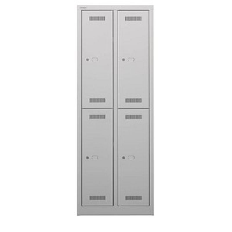 BISLEY Spind MonoBloc ML06D2 lichtgrau ML06D2645, 4 Schließfächer 61,0 x 50,0 x 170,0 cm – Bild 1 von 4