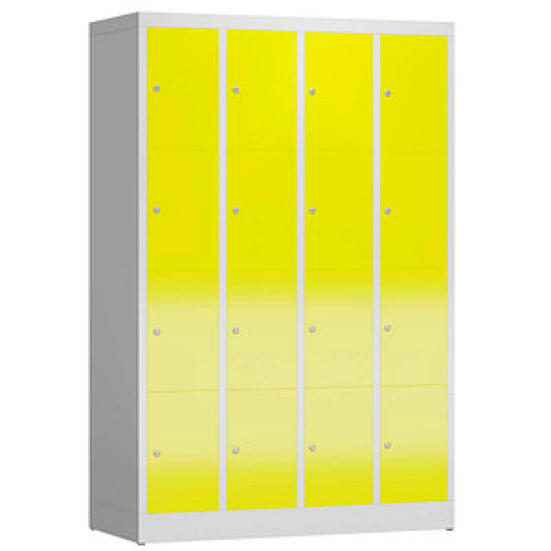 ClassiX Schließfachschrank lichtgrau, zinkgelb X-520446, 16 Schließfächer 118,5 x 50,0 x 180,0 cm – Bild 1 von 2
