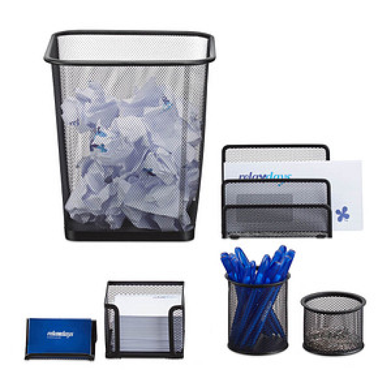 relaxdays Schreibtischset schwarz – Bild 1 von 9