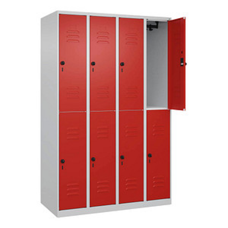 CP Spind Classic Plus lichtgrau, verkehrsrot 080300-40 S10002, 8 Schließfächer 120,0 x 50,0 x 185,0 cm – Bild 1 von 5