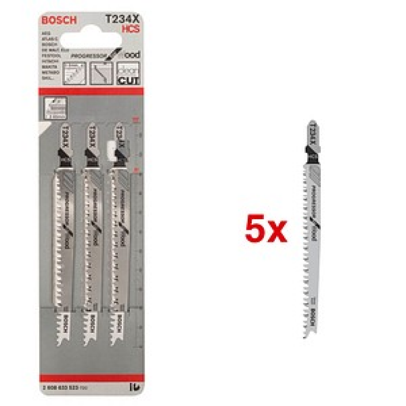 BOSCH T234X Progressor for Wood Stichsägeblätter, 5 St. – Bild 1 von 8