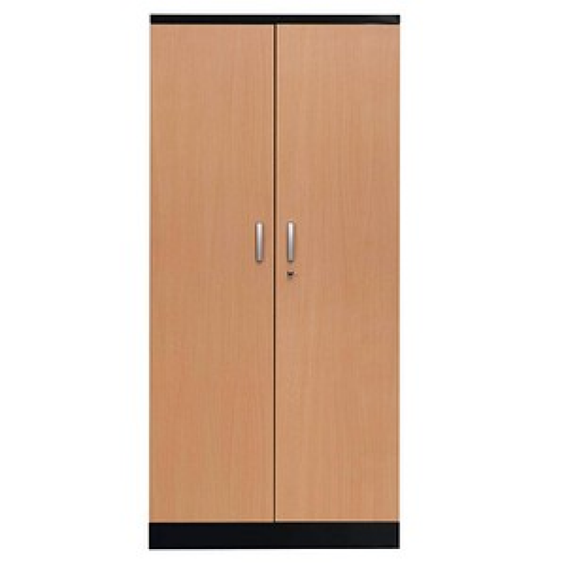 Gürkan Stahlschrank 100125 tiefschwarz, buche 4 Fachböden 92,0 x 42,0 x 195,0 cm, aufgebaut, 1 St. – Bild 1 von 3