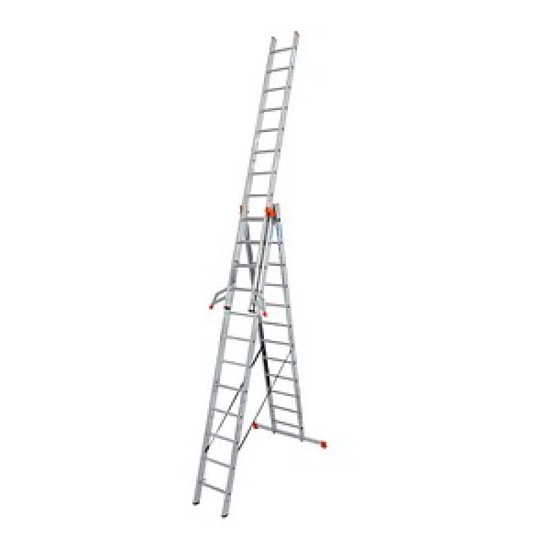 KRAUSE Vielzweckleiter MONTO Tribilo silber 3x 12 Sprossen, H: 356,0 cm – Bild 1 von 9