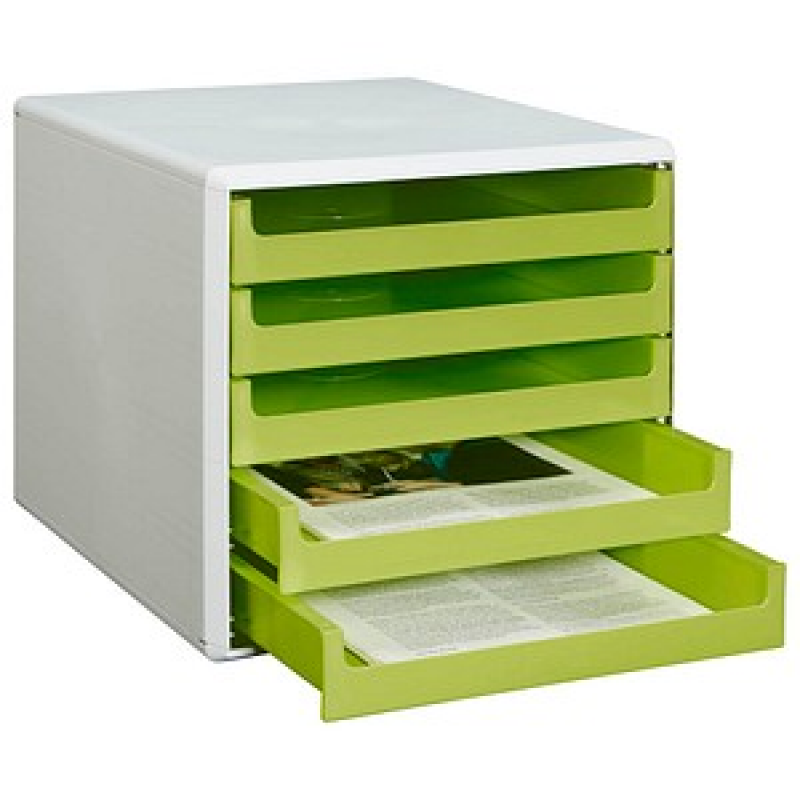 M&M Schubladenbox lindgrün 30050931, DIN A4 mit 5 Schubladen, 1 St. – Bild 1 von 3