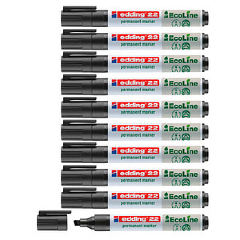 edding 22 EcoLine Permanentmarker schwarz 1,0 - 5,0 mm, 10 St. – Bild 1 von 5