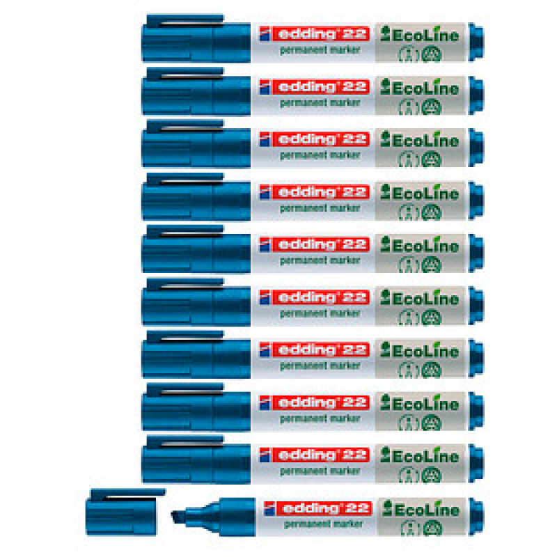 edding 22 EcoLine Permanentmarker blau 1,0 - 5,0 mm, 10 St. – Bild 1 von 5