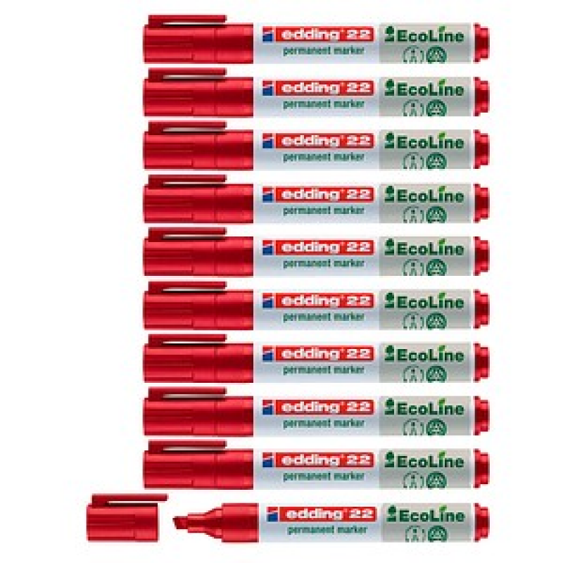 edding 22 EcoLine Permanentmarker rot 1,0 - 5,0 mm, 10 St. – Bild 1 von 5