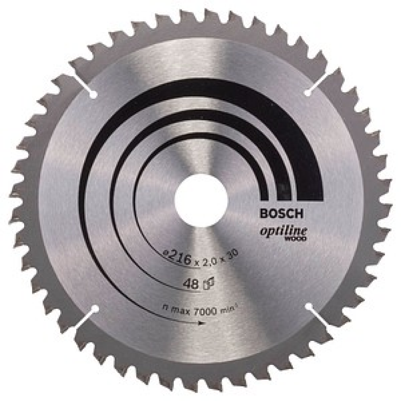 AKTION: BOSCH Optiline Wood Kreissägeblatt 216,0 mm, 48 Zähne, 1 St. mit Prämie nach Registrierung – Bild 1 von 3