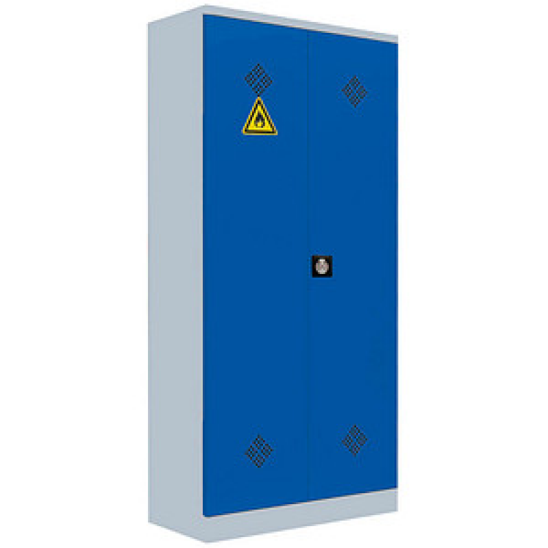 LÜLLMANN Umweltschrank 566251 enzianblau, lichtgrau 4 Fachböden 91,6 x 42,2 x 195,0 cm, aufgebaut, 1 St. – Bild 1 von 2