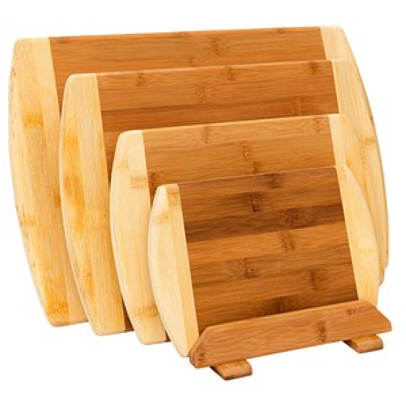 relaxdays Schneidebretter-Set braun 4-tlg., 4 St. – Bild 1 von 6
