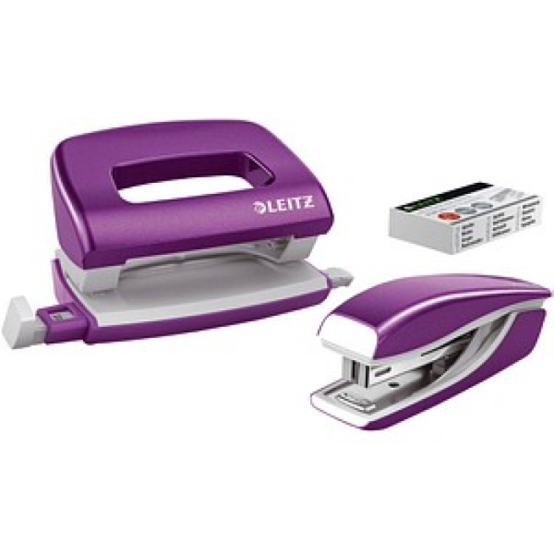 LEITZ Locher und Heftgeräte Set NeXXt WOW lila