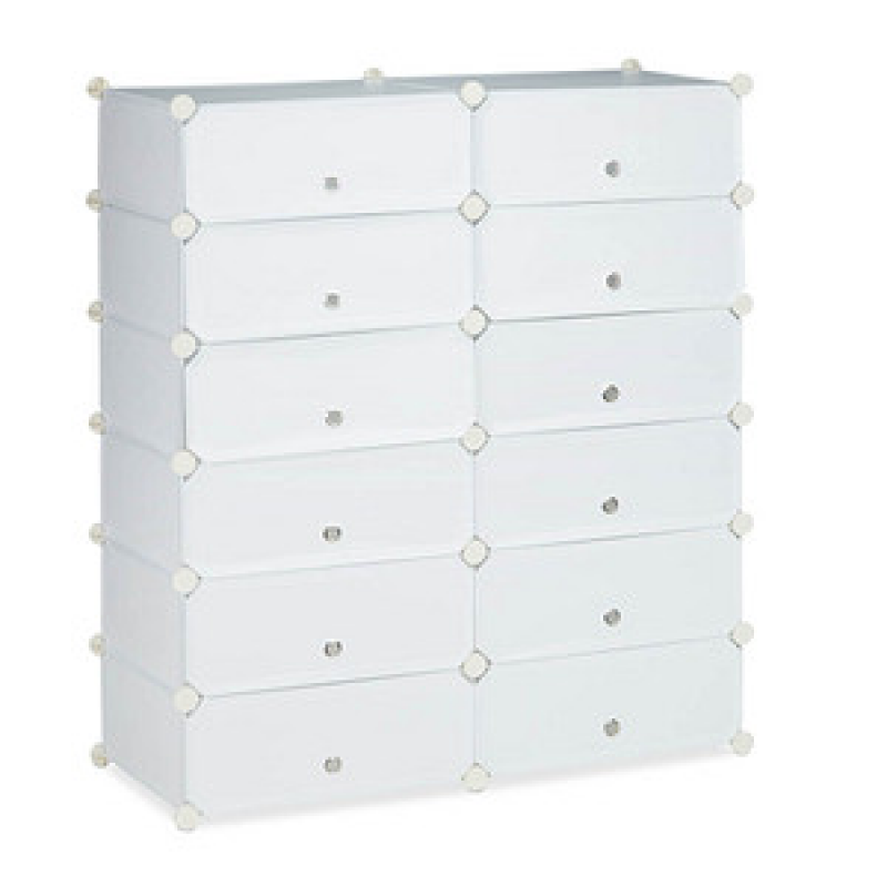 relaxdays Schuhschrank, 10021979_49 weiß 12 Fachböden 94,0 x 37,0 x 108,0 cm – Bild 1 von 8