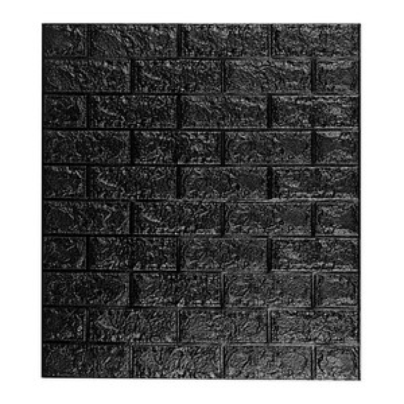 relaxdays Wandpaneele selbstklebend, schwarz 70,0 x 78,0 cm, 5 St. – Bild 1 von 10