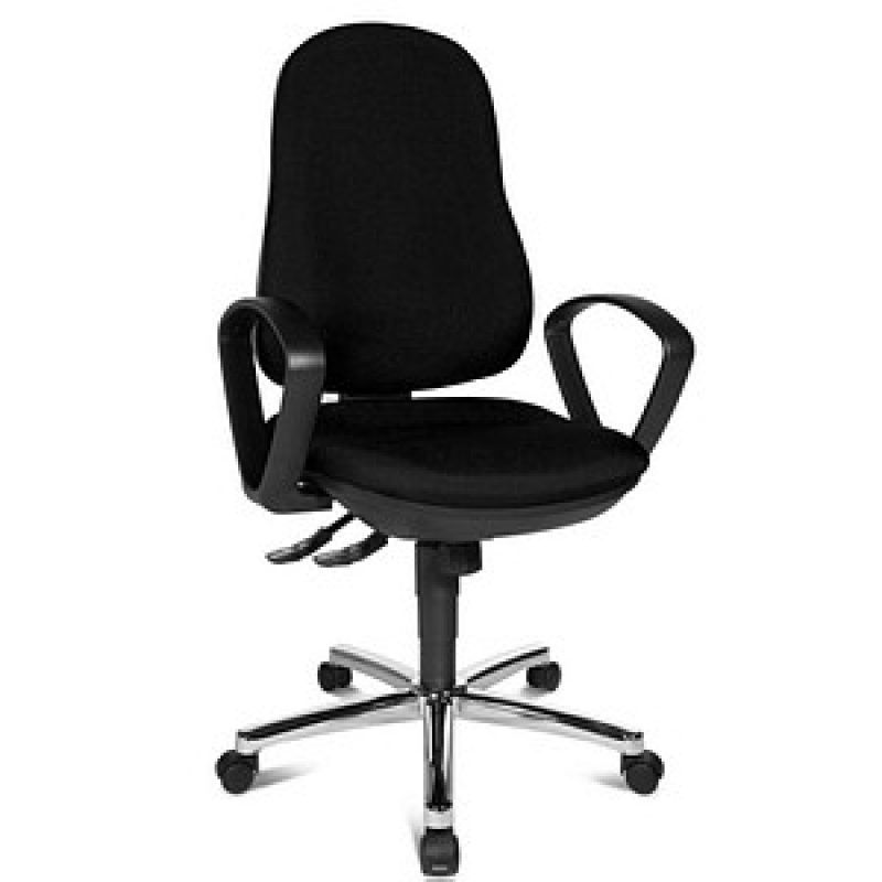 Topstar Bürostuhl Syncro Steel, 8929 G20 Stoff schwarz, Gestell chrom – Bild 1 von 4