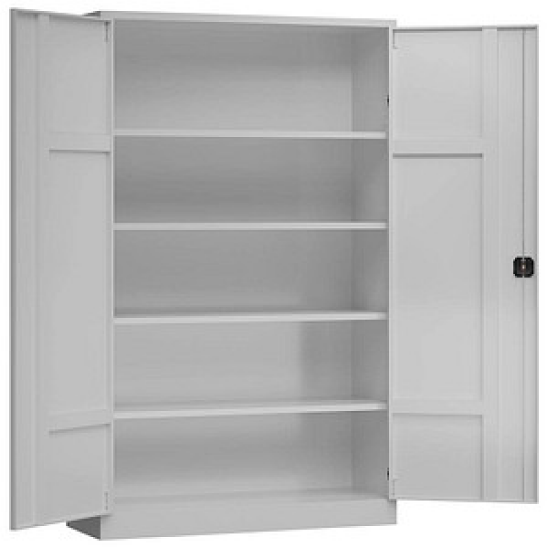 ClassiX Stahlschrank X-530370 lichtgrau 4 Fachböden 120,0 x 42,0 x 194,5 cm, aufgebaut, 1 St. – Bild 1 von 3