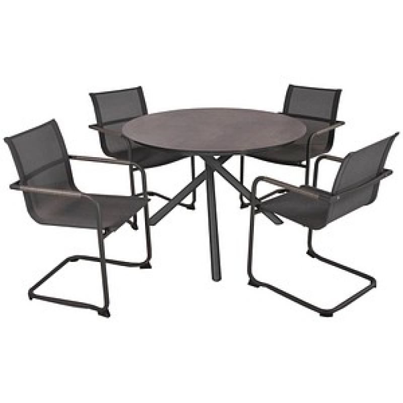 Garden Pleasure Sitzgruppe SOPHIA, grau Metall, 5-teilig – Bild 1 von 11