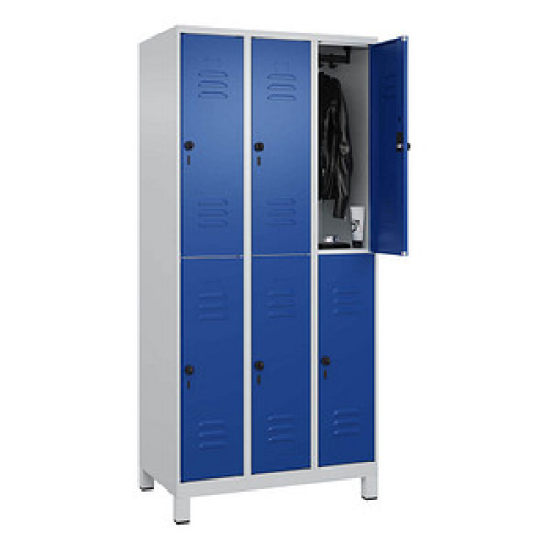CP Spind Classic Plus enzianblau, lichtgrau 080310-30 S10003, 6 Schließfächer 90,0 x 50,0 x 195,0 cm – Bild 1 von 5