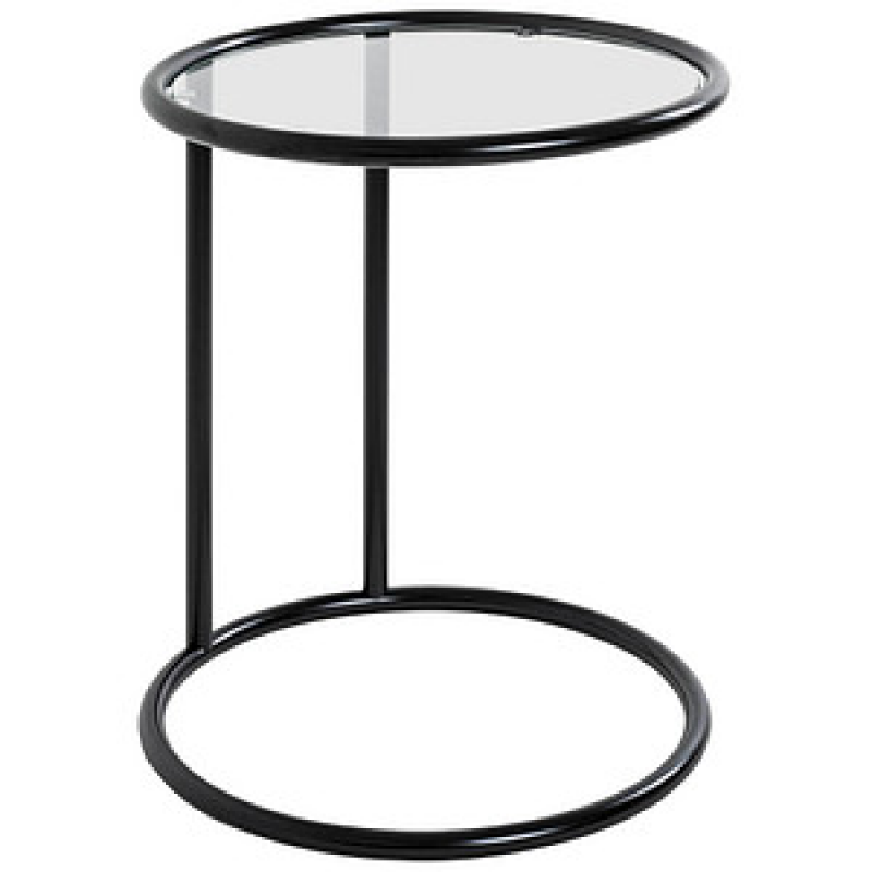 HAKU Möbel Beistelltisch rund Sicherheitsglas schwarz 45,0 x 45,0 x 55,0 cm, 1 St. – Bild 1 von 5
