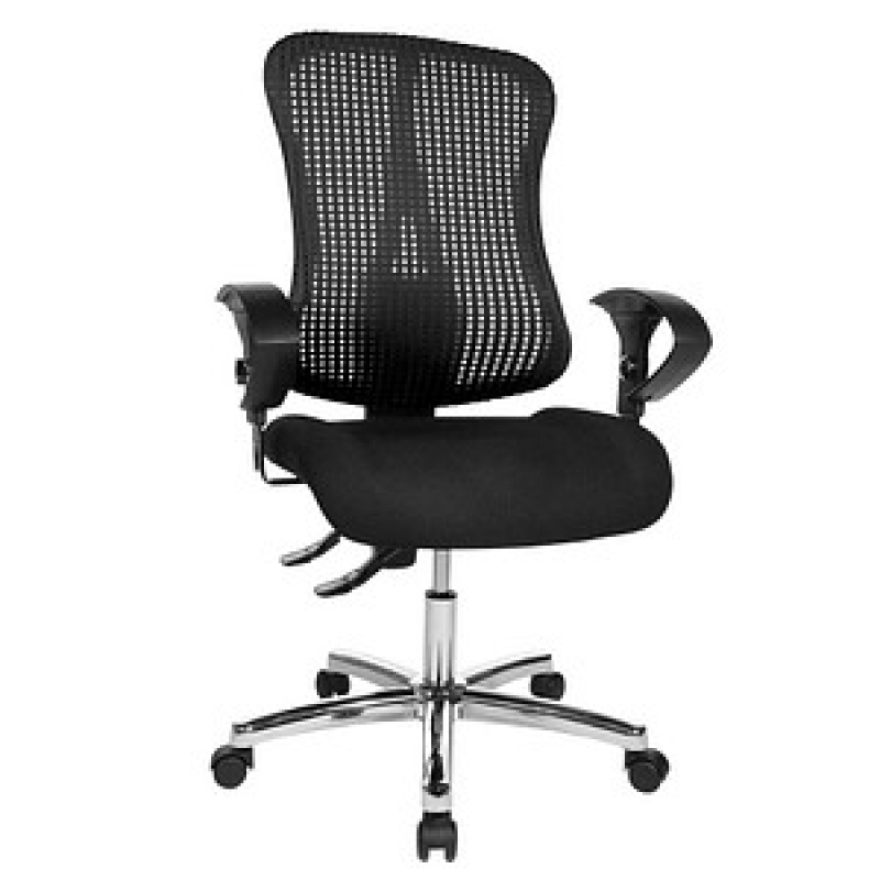Topstar Bürostuhl Sitness® 90, SITNESSHP BC00 Stoff schwarz, Gestell chrom – Bild 1 von 6