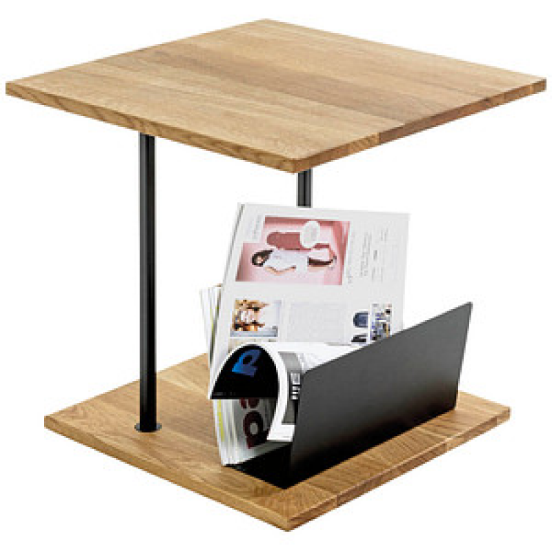 HAKU Möbel Beistelltisch quadratisch Massivholz eiche 45,0 x 45,0 x 45,0 cm, 1 St. – Bild 1 von 7