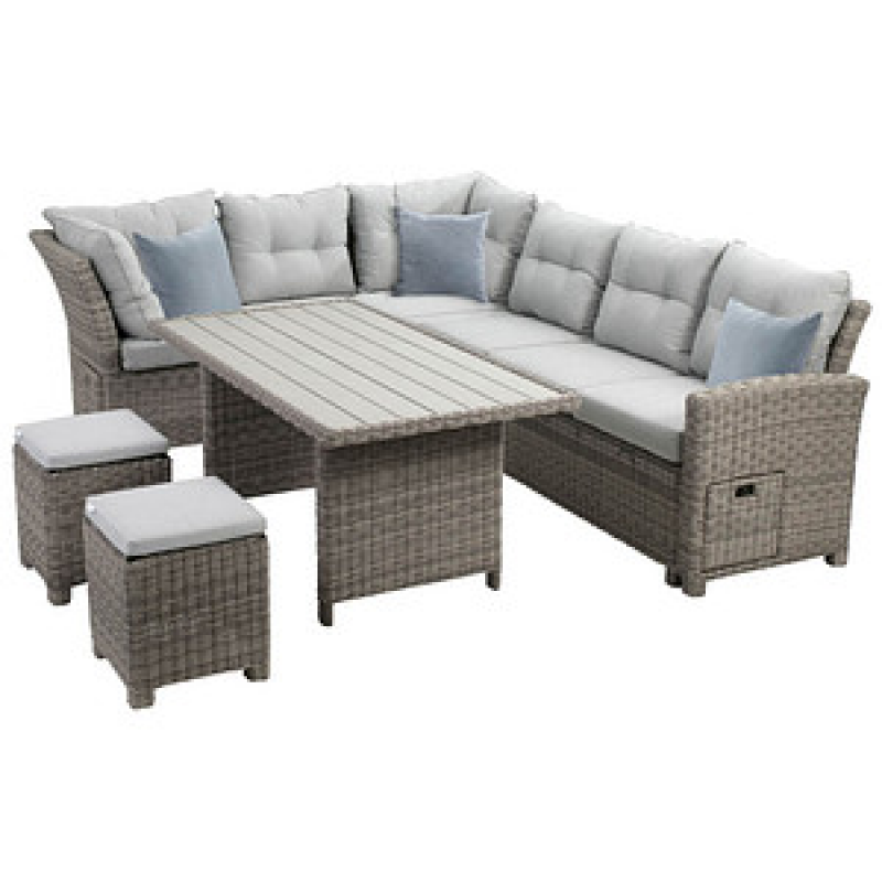 greemotion Loungegruppe Malia grau Kunststoff, Metall, 20-teilig – Bild 1 von 11